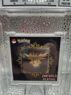 2023 POKEMON STRIKING POPPING CANDY ZAPDOS 24K GOLD PLATING CG Pristine 10 - Image 3