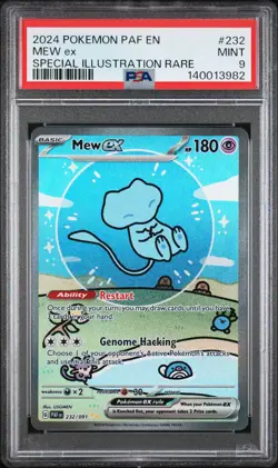 2024 POKEMON PAF EN-PALDEAN FATES SPECIAL ILLUSTRATION RARE #232 MEW EX PSA 9 - Image 1