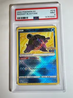 Radiant Blastoise 018 Pokemon GO - PSA 9 - Image 1