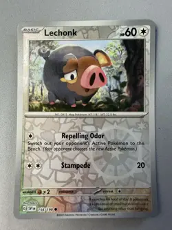Pokemon TCG * Scarlet & Violet * 154/198 Lechonk REVERSE HOLO Common * FRESH PK - Image 1