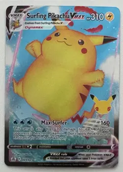 Surfing Pikachu VMAX 009/025 Holo Rare Celebrations Pokemon Near Mint NM 🟠 - Image 1