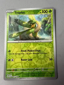 Pokemon TCG * Scarlet & Violet * 7/198 Tropius REVERSE HOLO Common * FRESH PK - Image 1