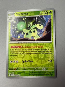 Pokemon TCG * Scarlet & Violet * 6/198 Cacturne REVERSE HOLO Uncommon * FRESH PK - Image 1