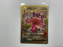 Gengar VMAX 320HP Single Strike Fear And Panic Gold Foil Fan Art Pokemon Card - Image 1