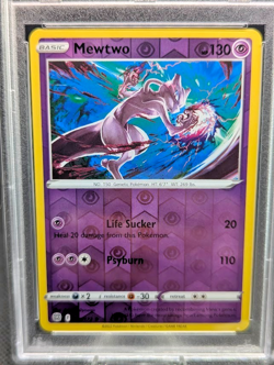 Pokemon TCG Mewtwo 056/172 Swsh09: Brilliant Stars Rare Reverse Holo PSA 9 - Image 2