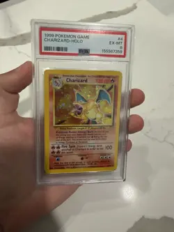 1999 Pokemon Base Set Unlimited Charizard Holo #4 PSA 6 EX-MT Vintage - Image 1