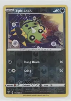 Spinarak Reverse Foil Pokemon Sword & Shield Darkness Ablaze #102 - Image 1