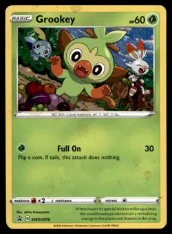 Grookey SWSH070 Holo Promo Sword & Shield Promo Pokemon Holo Damaged - Image 1