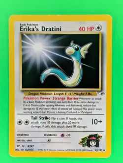 🔷 Erika's Dratini 42/132 🔷 Pokemon TCG - Gym Heroes - Unlimited - LP WOTC - Image 1