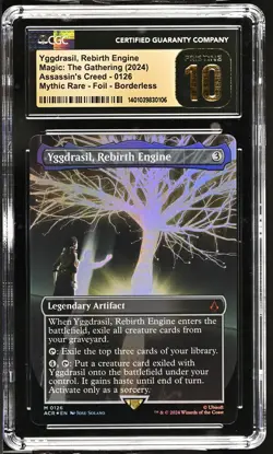 YGGDRASIL, REBIRTH ENGINE Assassin's Creed Borderless Foil Mythic CGC 10 MTG - Image 1