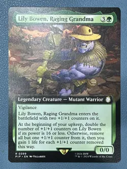 Lily Bowen, Raging Grandma (Extended Art) Fallout MTG PIP - Image 1
