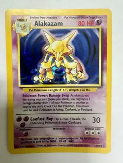 1999 Pokemon Base Set Alakazam Holo #1/102 80 HP Holo Rare English - Image 1