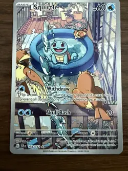 Pokemon Squirtle 148/142 Sv07 Stellar Crown Illustration Rare Holo ENG - Image 1