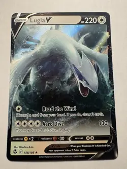 2022 Pokemon SWSH Silver Tempest Lugia V Holo #138/195 Full Art - Image 1