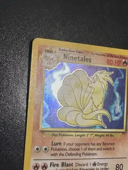 Ninetales 12/102 Pokemon Base Set Holo Rare 1999 Scratches Crease - Image 2