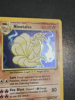Ninetales 12/102 Pokemon Base Set Holo Rare 1999 Scratches Crease - Image 3