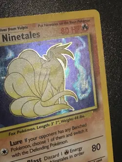 Ninetales 12/102 Pokemon Base Set Holo Rare 1999 Scratches Crease - Image 4