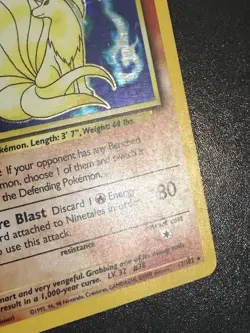Ninetales 12/102 Pokemon Base Set Holo Rare 1999 Scratches Crease - Image 5