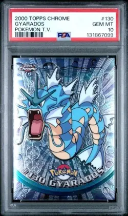 2000 TOPPS CHROME GYARADOS #130 POKEMON T.V. GEM MT PSA 10 LOW POP MODERN GEM - Image 1