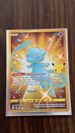 Mew 25/25 Celebrations Gold Shiny Pokemon Near Mint Condition - Image 1