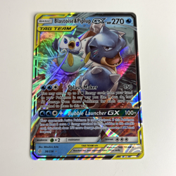 Pokemon Blastoise & Piplup GX SM Cosmic Eclipse 38/236 Ultra Rare Holo TAG TEAM - Image 1