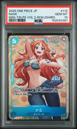2025 ONE PIECE JAPANESE MINI-TIN PACK SET VOL.2 KOUSHI ROKUSHIRO NAMI PSA 10 - Image 1