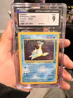 Lapras CGC 9 Holo Rare Fossil Card 1999 WOTC Pokemon Card 10/62 - Image 1