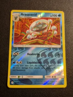 REVERSE HOLO Pokemon Sun & Moon Cosmic Eclipse TCG Card Araquanid 65/236 - Image 1