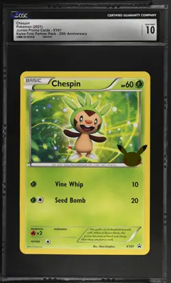 2021 Jumbo Promo Cards #XY01 Chespin 10 - Image 1