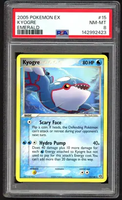 Pokemon Cards - PSA 8 Kyogre 15/106 - Ex Emerald - NM-MT - PSA8 - Image 1
