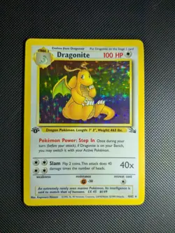 Dragonite Fossil 1st Edition 4/62 Holo 1999 English - Image 1