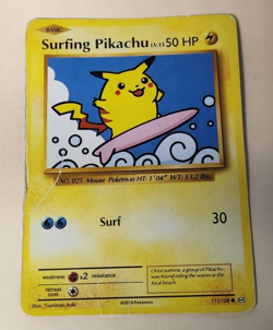 SURFING PIKACHU 2016 POKEMON XY EVOLUTIONS RARE 111/108 condition issue - Image 1