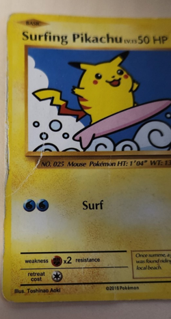 SURFING PIKACHU 2016 POKEMON XY EVOLUTIONS RARE 111/108 condition issue - Image 2