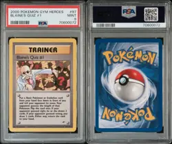 Pokemon TCG Blaine's Quiz #1 Gym Heroes Trainer 97/132 PSA 9 LOW POP VINTAGE🔥 - Image 3
