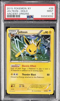 2015 POKEMON XY ANCIENT ORIGINS #26 JOLTEON-HOLO PSA 9 - Image 1