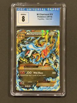 M Charizard EX Full Art Holo Secret Rare CGC 8 2014 108/106 Flashfire - Image 1