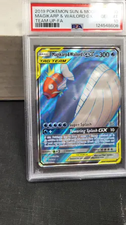 2019 MAGIKARP & WAILORD GX TAG TEAM UP FULL ART POKEMON PSA 10 GEM MINT #160 - Image 4