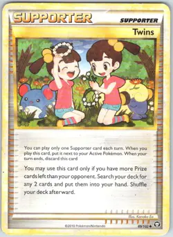 Twins 89/102 Uncommon HGSS Triumphant Pokemon MP - Image 1