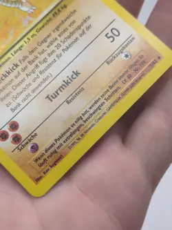 Pokemon TCG- 1999 Hitmonlee 7/62 Holo Fossil LP/MP (German) - Image 3