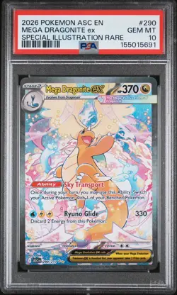 2026 POKEMON ASCENDED HEROES SPECIAL ILLUSTRATION RARE MEGA DRAGONITE EX PSA 10 - Image 3