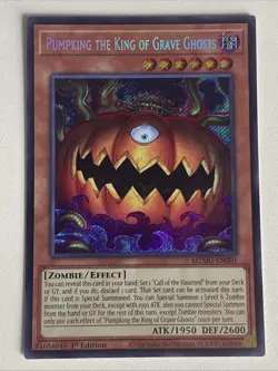 Yugioh Pumpking the King of Grave Ghosts 1st Edition Secret Rare NM Free Holo B - Image 1