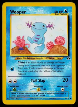 Pokemon Card Wooper 71/75 Neo Discovery Common - Image 1