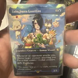 FOIL - Lulu, Stern Guardian (Borderless) (Chocobo Track Foil) - Commander: FINAL - Image 1