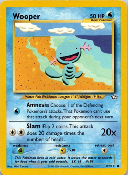Wooper 82/111 Common Neo Genesis Pokemon LP - Image 1