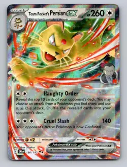 Team Rocket's Persian ex 150/182 Double Rare Destined Rivals Pokemon Holo NM - Image 1
