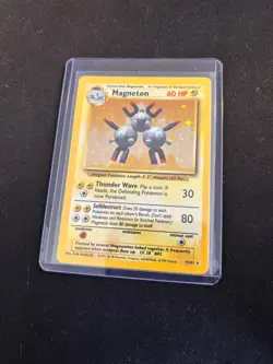 1999 Pokemon Magneton 9/102 Base Set Holo Rare WOTC Unlimited Vintage Holo LP - Image 2