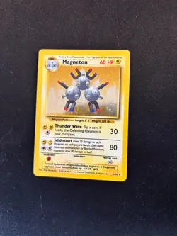 1999 Pokemon Magneton 9/102 Base Set Holo Rare WOTC Unlimited Vintage Holo LP - Image 3
