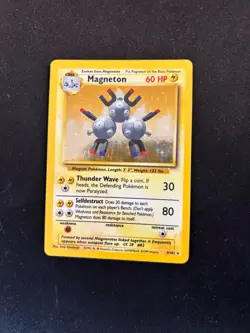 1999 Pokemon Magneton 9/102 Base Set Holo Rare WOTC Unlimited Vintage Holo LP - Image 4