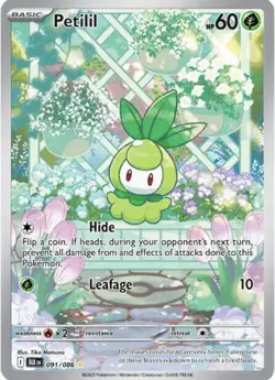Pokemon TCG Petilil #091 NM! Sv: Black Bolt Full Art Illustration Rare Eng (BLK) - Image 4