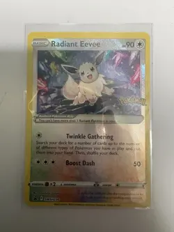 EXCELENT CONDITION RADIANT EEVEE PROMO POKEMON GO BLACK STAR - Image 1